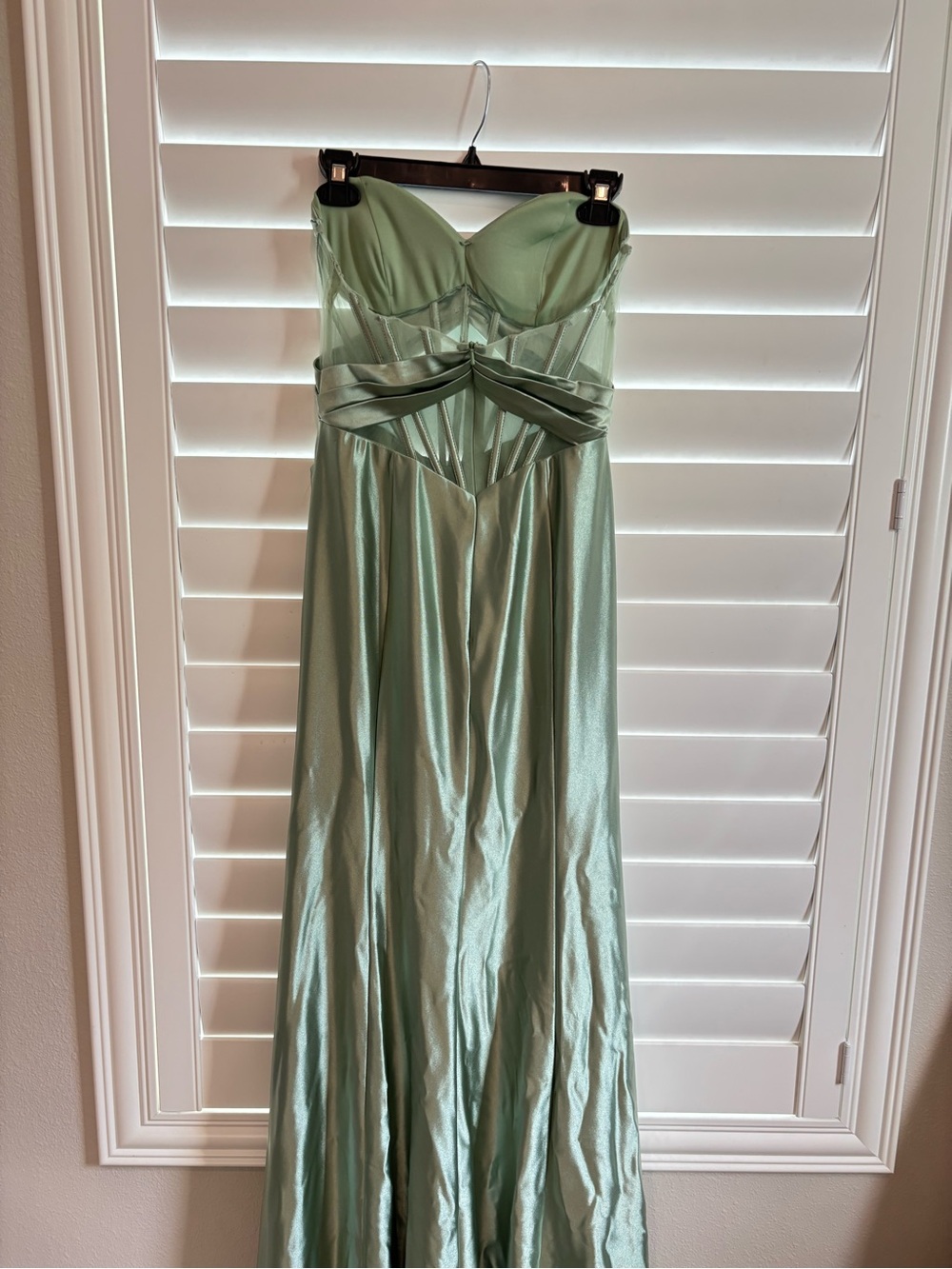 Strapless Mint Green Evening Gown - prom or homecoming dress